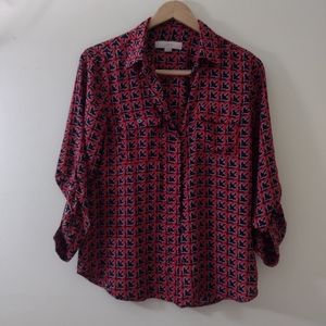Loft Button Down Collared Blouse / Top